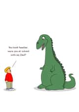 Funny Card for Dad - Birthday, Father's Day, Any Occasion - Cheeky Dinosaur Joke created by Swizzoo