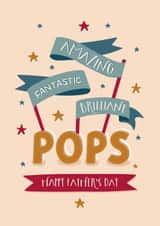 Cute Pops Father's Day card - Amazing, Fantastic and Brilliant created by The Pattern Press