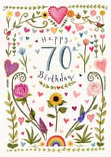 Pretty Birthday Card - 70th created by Love Lucy Illustration