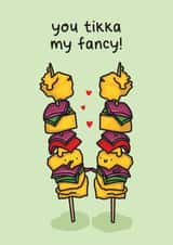 Cute anniversary food card - you tikka my fancy created by The Playful Indian