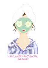 Funny Birthday Card - For Her - Have A Very Antisocial Birthday created by Corrin Strain