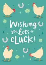Cute Good Luck Card - Lots of Cluck! - Chicken created by The Cake Thief