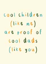 Cool Dad, Cool Children Fathers Day Card created by edenwtrs (Illustrations by Eden Waters)