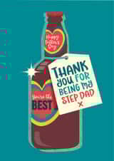 Heartfelt Step Dad Father’s Day Card – Thank You Beer You’re The Best created by The Typecast Gallery