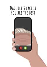 Father's Day card for a dad who doesn't lower the phone on facetime. created by Tom Spencer