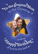 Personalised Birthday Photo Card created by Little Wishing Cards - Heartfelt Birthday Card - Greatest Mum in the Universe