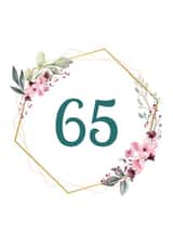 Floral birthday card 65 created by 1987 by Rachel