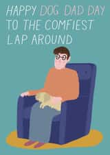 Father's Day Card for a Dog Dad - Comfiest Lap Around created by drawnonna
