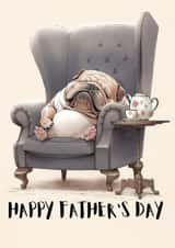 Father's Day Card - Cute Sleepy Bulldog created by BoyWander