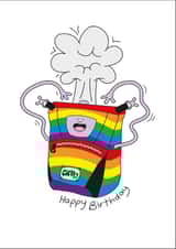 Cute Rainbow Climbing Chalk Bag Happy Birthday Card for your climbing friend! created by lparrdesigns