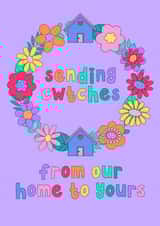 Cute, colourful, floral message to send Welsh cuddles from your home to another. created by Pleasant Perricot