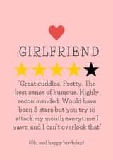 Funny Birthday Card for your Girlfriend created by Cheeky Card Co
