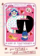 CUTE WEDDING CARD FOR YOUR LOVELY FRIENDS created by NICHOLA COWDERY ILLUSTRATIONS 