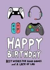 Happy Birthday Gamer - Gamer Birthday Card - Playstation XBox Switch created by Angela Chick