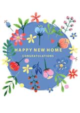 Floral New Home Card - Pretty Botanical New Home Card created by SABIVO Design by Sabina
