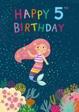Five Today Under the Sea Mermaid Birthday Card created by Pear Tree Press