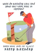 Funny birthday card - 60 yr old golfer created by patternmuse