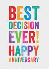 Typographic Anniversary Card - Partner created by Brainbox Candy