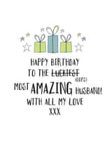 A Cheeky Happy Birthday card for your husband created by Eggbert & Daisy