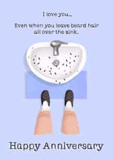 Funny Anniversary Card For Significant Other With Beard Hair. created by Things By Bam