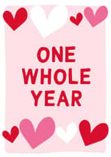 Cute Anniversary Card - One Whole Year - Anniversary created by Gem Draws Stuff