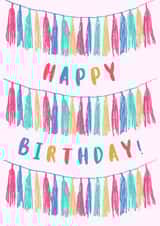 Cute Pink Birthday Card - Bunting created by JZW Studios