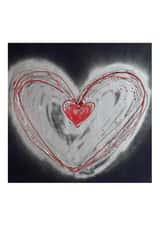 Beautiful Heart Painting Card for Someone You Love - Love in Black created by Cate Mackenzie