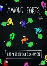 Funny Among Us inspired Fart Birthday card for a gamer Grandson! created by Evie Garnett Designs