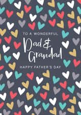 Cute Father's Day Card For Dad & Grandad - Hearts & Typography created by The Boy and the Bear