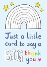 Colour In Rainbow Big Thank You Card for Teachers or Teaching Assistants created by Hazel Fisher Creations