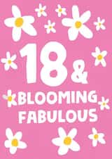 Cute Birthday Card - 18th - Blooming Fabulous created by tea please