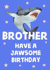 Cute Birthday Card - Brother - Shark created by tea please