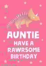 Cute Birthday Card - Auntie - Dinosaur created by tea please