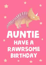 Cute Birthday Card - Auntie - Dinosaur created by tea please