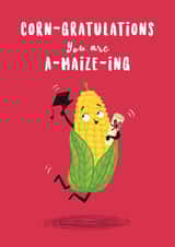 Corn-gratulations Funny Sweetcorn Card created by Hannah Jayne Lewin