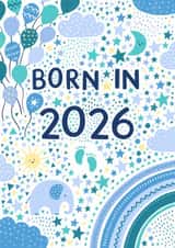 Cute New Baby Boy Card - Born in 2026 created by Pear Tree Press