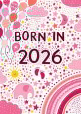 Pretty New Baby Girl Card - Born in 2026 created by Pear Tree Press