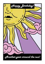 The Sun Tarot Birthday Card created by Emma Drew Draws