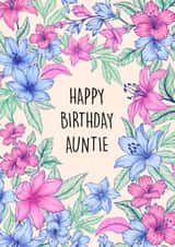Pretty Birthday Card - Auntie created by Poppy & Mabel
