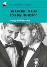 Personalised Anniversary Photo Card created by Yay Days - Cute Anniversary Card - Lucky You're My Husband - Book