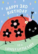3rd Birthday Card - Cute Ladybird created by Macie Dot Doodles