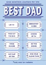Best Dad Voucher Card - Fathers Day - Birthday - Cute Thoughtful Card - Lie In created by Hardy-Har!