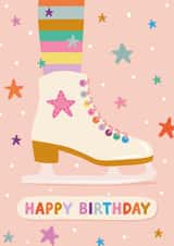 Cute Birthday card - Ice skater created by The Pattern Press