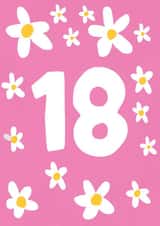 Pretty Birthday Card - 18th created by tea please