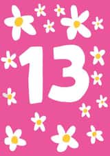 Pretty Birthday Card - 13th created by tea please