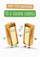 Cute 50th Anniversary Card - To A Golden Couple - Gold created by Quitting Hollywood