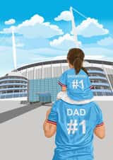 Heartfelt Father's Day Card - Manchester City - Dad and Daughter created by Squiggle Scribble