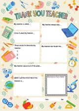 Heartfelt Thank You Card - Teacher - Fill In created by Oh So Jottie Designs