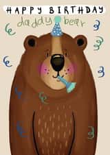 Cute Celebratory Birthday Card for Daddy Bear - Dad created by Little Big Bear Design
