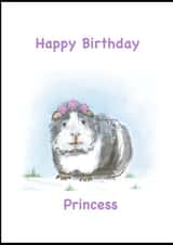 Cute Guinea Pig Birthday card, for your Princess created by The Good Guinea